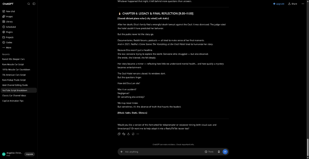 ChatGPT interface for AI-assisted content creation