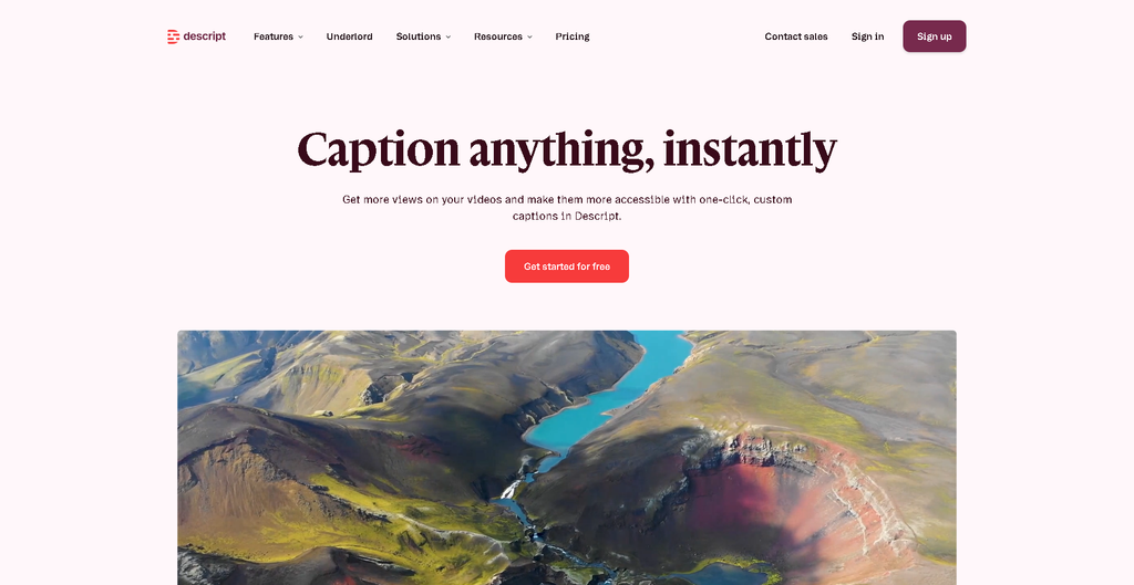 Descript interface for AI-assisted video and audio editing