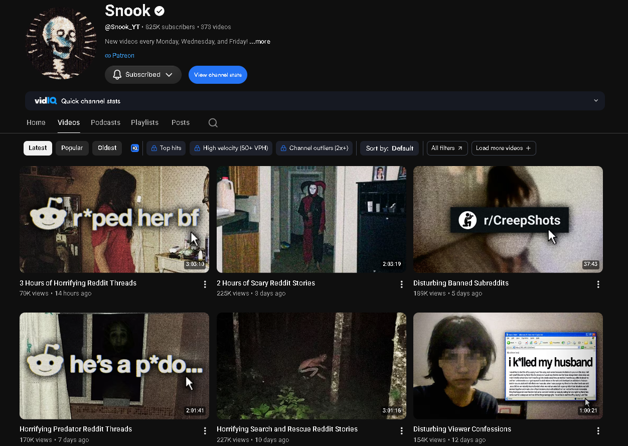 Faceless YouTube channel exploring internet mysteries and dark internet culture