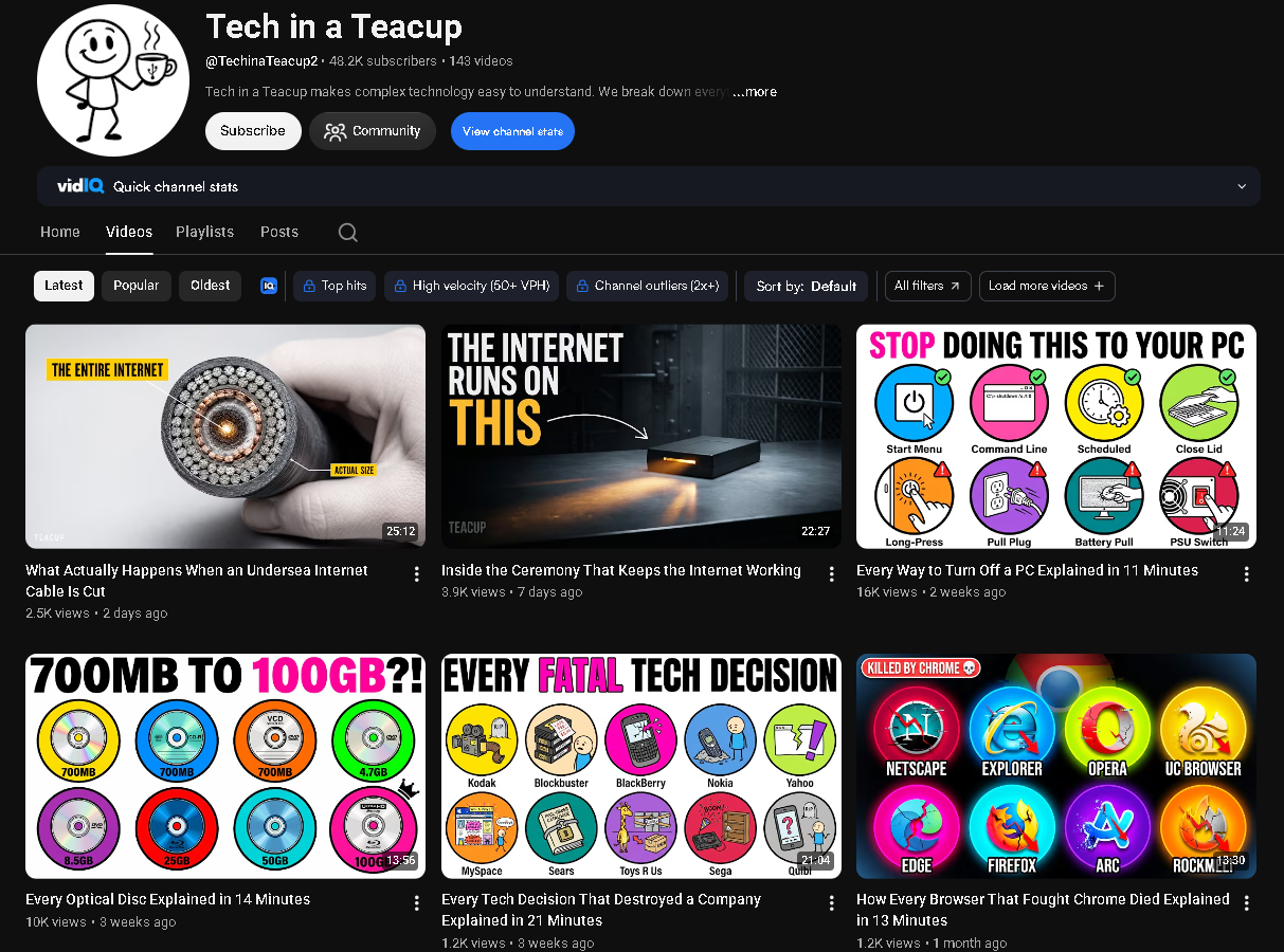 Faceless YouTube channel explaining technology and AI